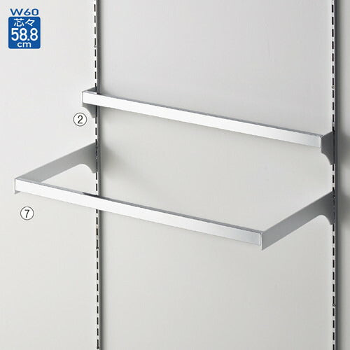 差し込み式ミニ角バーセット W60cm (スリット芯々58.8cm用) D3.5cm (1セット) kp38-651-70-1
