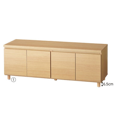 店舗用品システム什器収納ボックス丸棒脚ロータイプW120cm用エクリュの商品画像