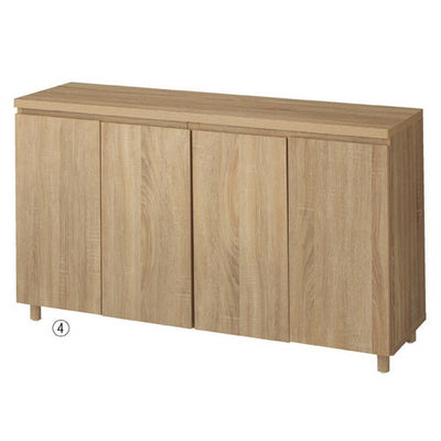 店舗用品システム什器木製収納ボックスハイタイプ丸棒脚タイプW120cm用エクリュの商品画像