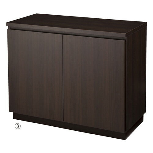 店舗用品システム什器木製収納ボックスハイタイプ台輪タイプW90cm用ダークブラウンの商品画像