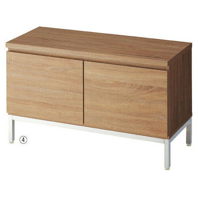 店舗用品システム什器木製収納ボックスロータイプクロームメッキW90cm用ラスティック柄の商品画像