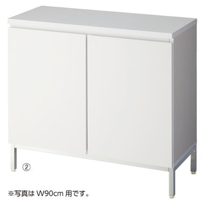 店舗用品システム什器木製収納ボックスハイタイプクロームメッキW120cm用エクリュの商品画像