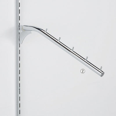 店舗用品システム什器スリット用オプションフェイスアウトブラケット傾斜5連掛けの商品画像