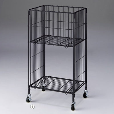 店舗用品店舗什器ワイヤー2段ワゴン黒W60×D45cmの商品画像