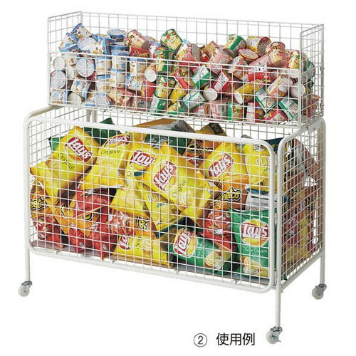 店舗用品店舗什器ユニットワゴン白深型W120cmの商品画像