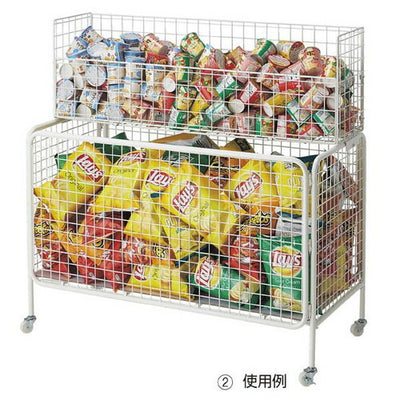 店舗用品店舗什器ユニットワゴン白深型W120cmの商品画像