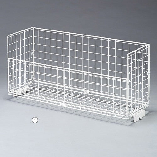 店舗用品店舗什器ユニットワゴン用上置きカゴ白W90cm用の商品画像