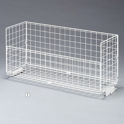 店舗用品店舗什器ユニットワゴン用上置きカゴ白W90cm用の商品画像
