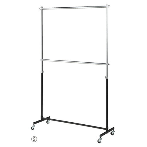 店舗用品店舗什器重量用2段ハンガーラックスタンダードタイプ白の商品画像