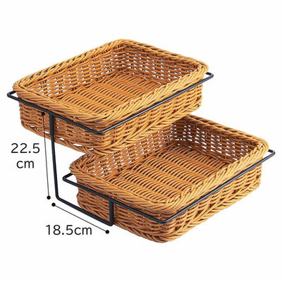 店舗用品演出用品PP製角型バスケット用スタンド2段の商品画像