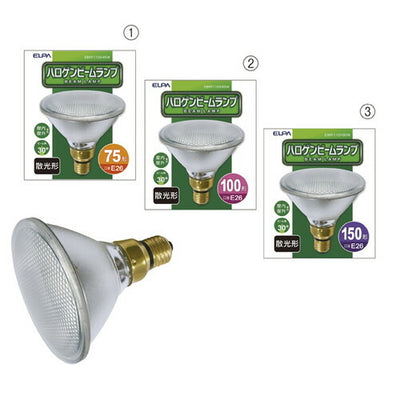 店舗用品照明ELPAハロゲンビームランプ屋内外兼用散光形75W形の商品画像