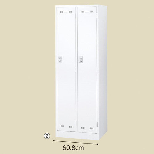 店舗用品店舗運営用品ダイヤル錠ロッカーホワイト2人用の商品画像