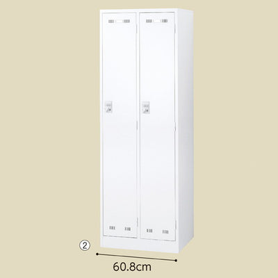 店舗用品店舗運営用品ダイヤル錠ロッカーホワイト2人用の商品画像