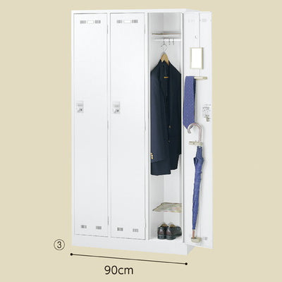 店舗用品店舗運営用品ダイヤル錠ロッカーホワイト3人用の商品画像