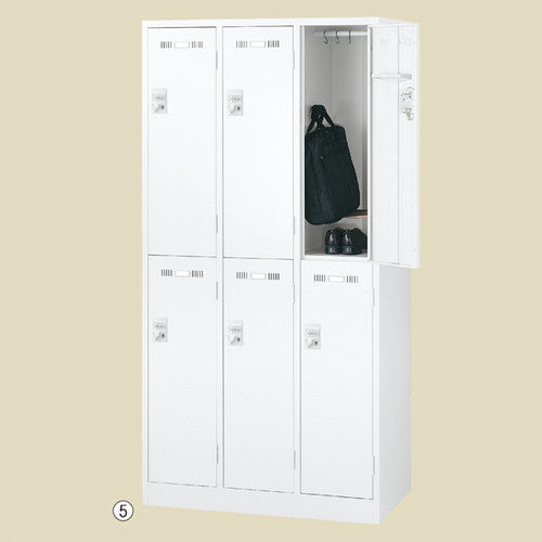 店舗用品店舗運営用品ダイヤル錠ロッカーホワイト6人用の商品画像