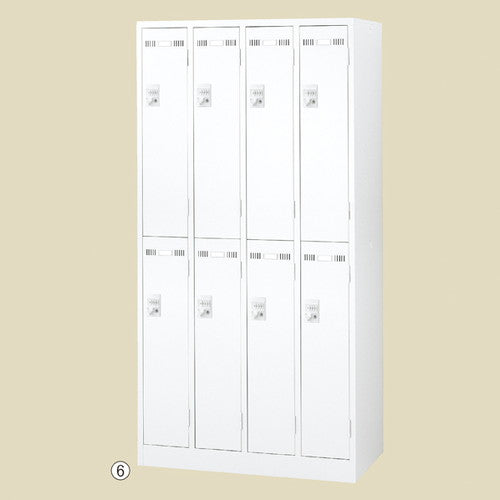 店舗用品店舗運営用品ダイヤル錠ロッカーホワイト8人用の商品画像