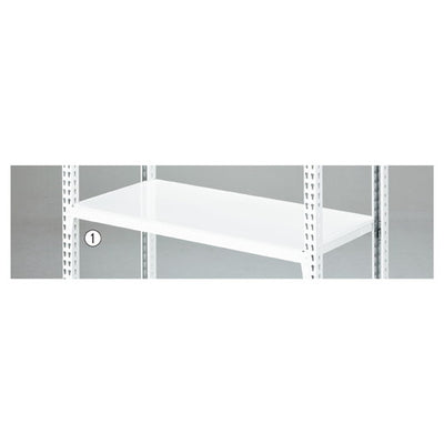 店舗用品シリーズ什器ストレージシェルフスチール棚セットホワイトW90cmタイプの商品画像