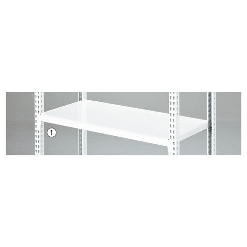 店舗用品シリーズ什器ストレージシェルフスチール棚セットホワイトW120cmタイプの商品画像