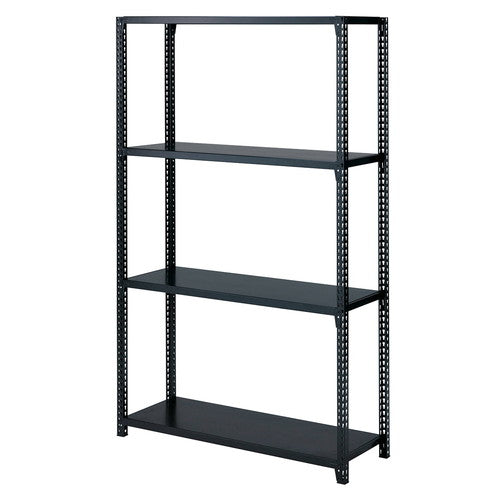 店舗用品シリーズ什器ストレージシェルフスチール棚4段展開W120cmタイプブラック本体H210cmの商品画像