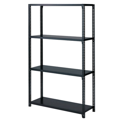 店舗用品シリーズ什器ストレージシェルフスチール棚4段展開W120cmタイプブラック本体H210cmの商品画像