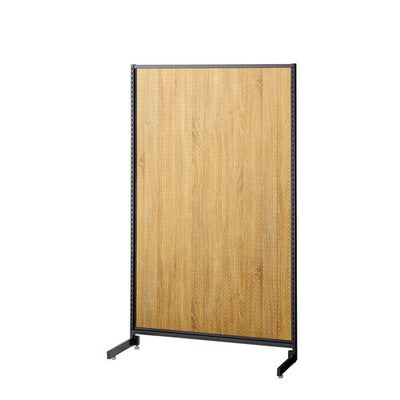 店舗用品システム什器SF90中央片面タイプH150cmブラックラスティック柄有孔パネル付きの商品画像