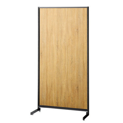 店舗用品システム什器SF中央片面タイプW90×H180cmブラック選べる8タイプラスティック柄有孔パネル付きの商品画像