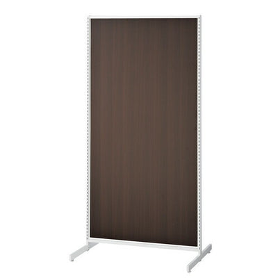 店舗用品システム什器SF中央両面タイプW90×H180cmホワイト選べる8タイプダークブラウンパネル付きの商品画像