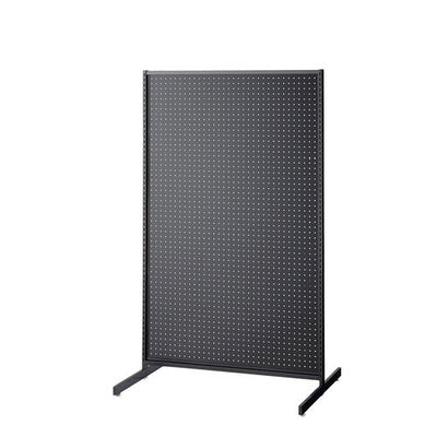店舗用品システム什器SF中央両面タイプW90×H150cmブラック選べる8タイプブラック有孔パネル付きの商品画像