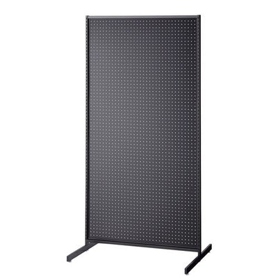 店舗用品システム什器SF中央両面タイプW90×H180cmブラック選べる8タイプブラック有孔パネル付きの商品画像