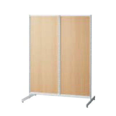 店舗用品システム什器SF中央両面タイプW120×H150cmホワイト選べる8タイプエクリュパネル付きの商品画像