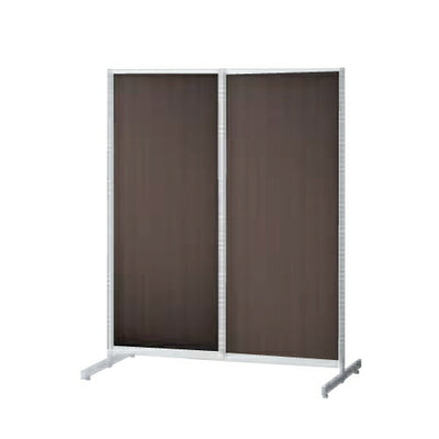 店舗用品システム什器SF中央両面タイプW120×H150cmホワイト選べる8タイプダークブラウンパネル付きの商品画像