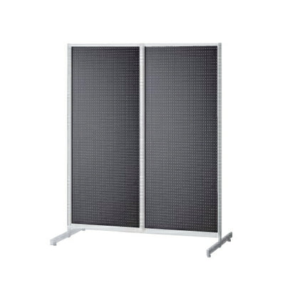 店舗用品システム什器SF中央両面タイプW120×H150cmホワイト選べる8タイプブラック有孔パネル付きの商品画像