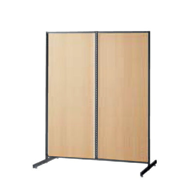 店舗用品システム什器SF中央両面タイプW120×H150cmブラック選べる8タイプエクリュパネル付きの商品画像