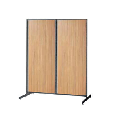 店舗用品システム什器SF中央両面タイプW120×H150cmブラック選べる8タイプラスティック柄パネル付きの商品画像