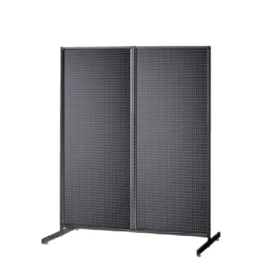 店舗用品システム什器SF中央両面タイプW120×H150cmブラック選べる8タイプブラック有孔パネル付きの商品画像