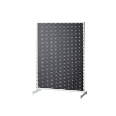 店舗用品システム什器SF中央両面スリムタイプW90×H135cmホワイト選べる8タイプブラック有孔パネル付きの商品画像