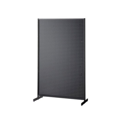 店舗用品システム什器SF中央両面スリムタイプW90×H150cmブラック選べる8タイプブラック有孔パネル付きの商品画像