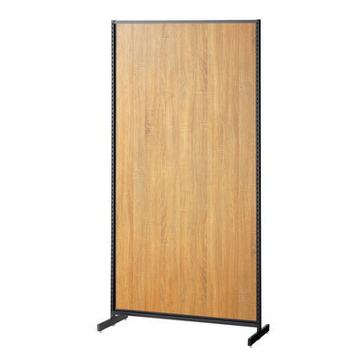 店舗用品システム什器SF中央両面スリムタイプW90×H180cmブラックラスティック柄パネル付きの商品画像