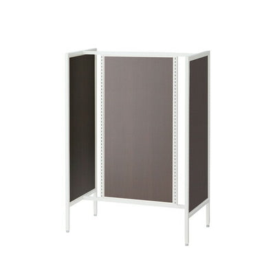 店舗用品システム什器UR90中央両面タイプホワイトダークブラウンパネル付きの商品画像