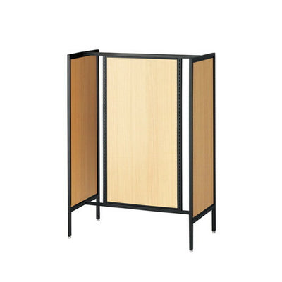 店舗用品システム什器UR90中央両面タイプブラックエクリュパネル付きの商品画像