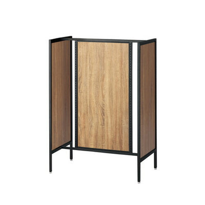 店舗用品システム什器UR90中央両面タイプブラックラスティック柄パネル付きの商品画像