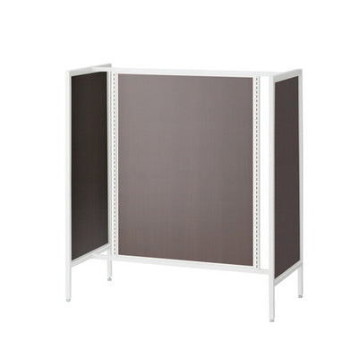 店舗用品システム什器UR120中央両面タイプホワイトダークブラウンパネル付きの商品画像