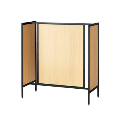 店舗用品システム什器UR120中央両面タイプブラックエクリュパネル付きの商品画像