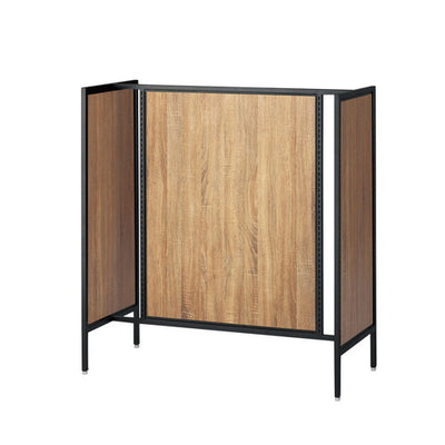 店舗用品システム什器UR120中央両面タイプブラックラスティック柄パネル付きの商品画像