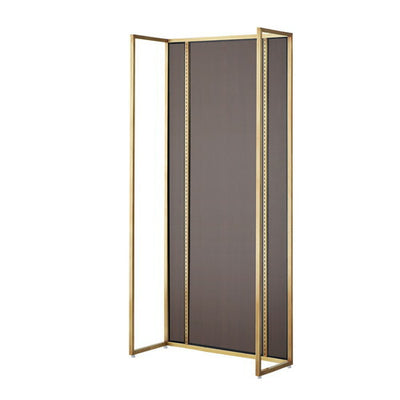 店舗用品システム什器UR90壁面タイプ本体アンティークゴールドダークブラウンパネル付きの商品画像