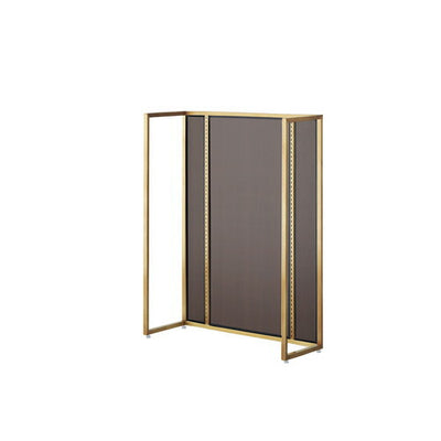 店舗用品システム什器UR90中央片面タイプ本体アンティークゴールドダークブラウンパネル付きの商品画像