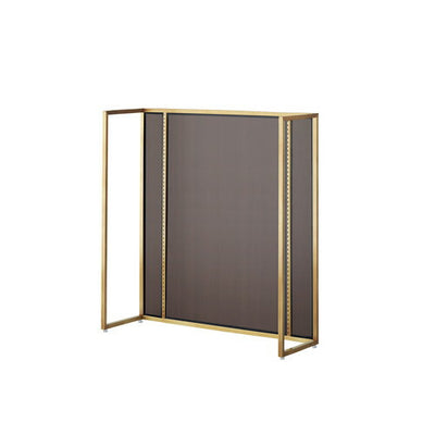 店舗用品システム什器UR中央片面タイプW120×H135cm本体アンティークゴールド選べる4タイプダークブラウンパネル付きの商品画像