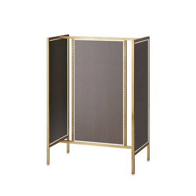 店舗用品システム什器UR中央両面タイプW90×H135cmアンティークゴールド選べる4タイプダークブラウンパネル付きの商品画像