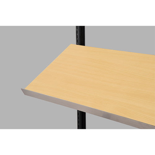 店舗用品システム什器傾斜木棚W90×D30cmクロームブラケットセットエクリュの商品画像