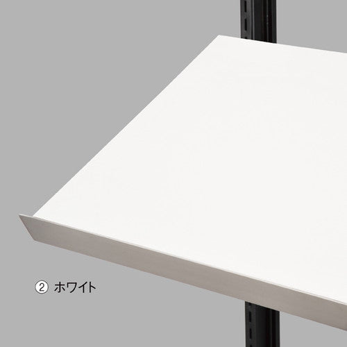 店舗用品システム什器傾斜木棚W90×D35cmクロームブラケットセットホワイトの商品画像